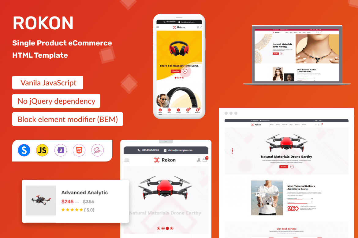 Template Website Rokon - Solusi eCommerce untuk Produk Tunggal Anda