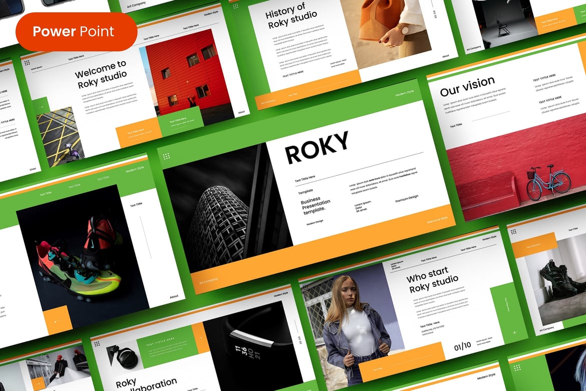 Roky – Template PowerPoint Bisnis Modern dan Profesional