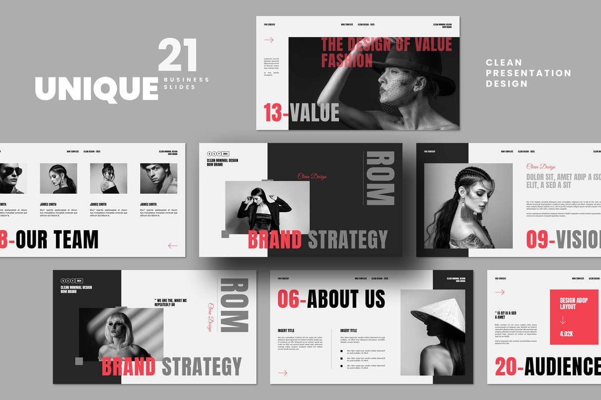 Template Presentasi Powerpoint Strategi Merek Rom yang Menarik
