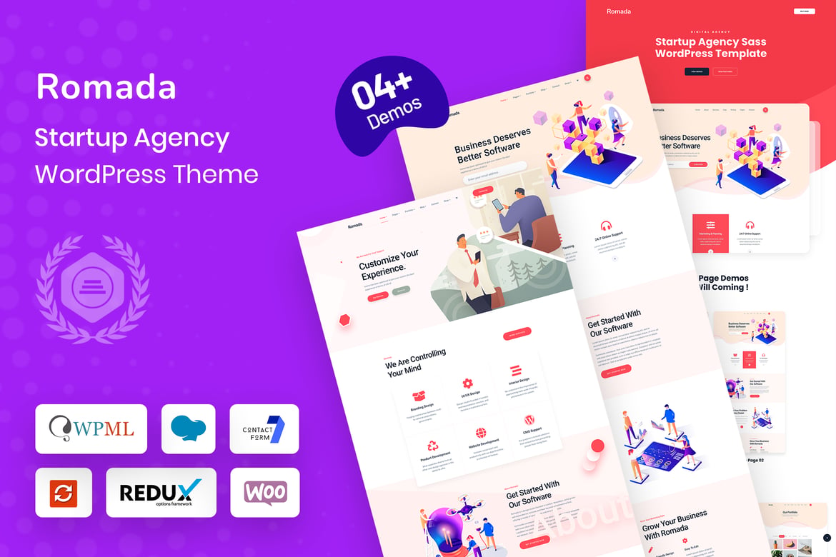 Romada - Tema WordPress untuk Agensi Startup yang Modern dan Profesional
