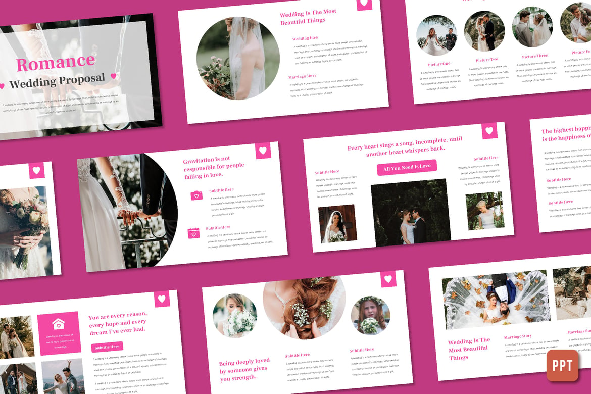 Template PowerPoint Romantis untuk Organizer Pernikahan