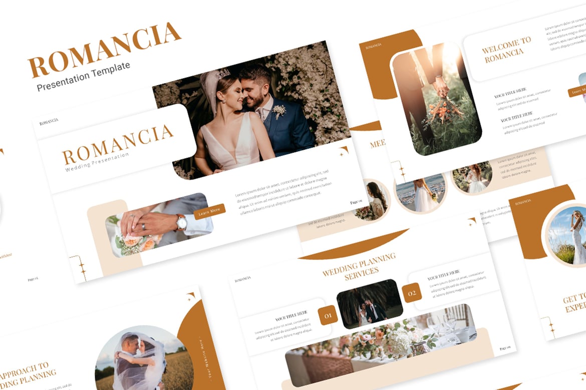 Romancia - Template Powerpoint Pernikahan yang Elegan