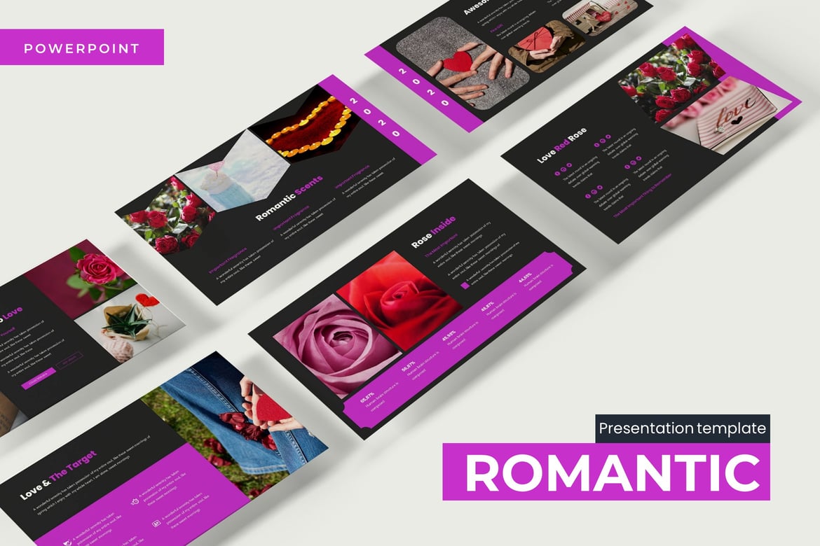 Template PowerPoint Romantis untuk Presentasi yang Menawan