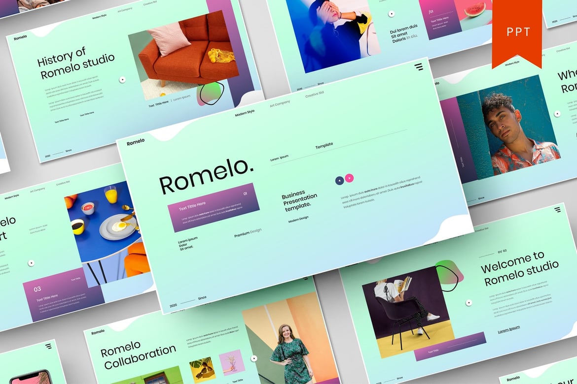 Romelo – Template PowerPoint Bisnis yang Menarik