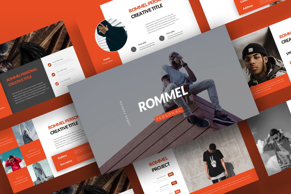 Template Presentasi PowerPoint Rommel Fashion yang Modern dan Kreatif