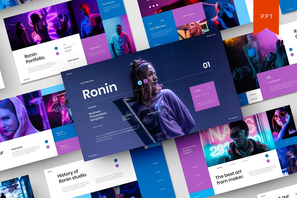 Ronin – Template PowerPoint Bisnis yang Menarik