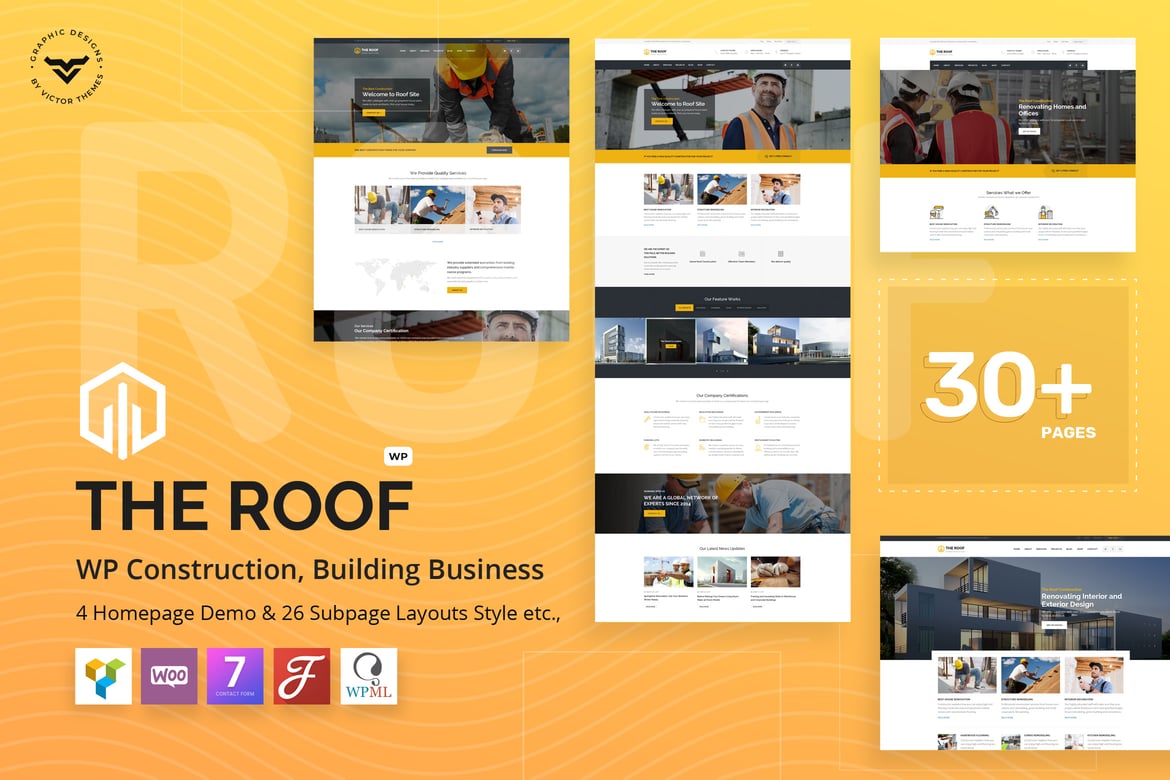 Tema WordPress Konstruksi - Roof yang Kreatif dan Inovatif