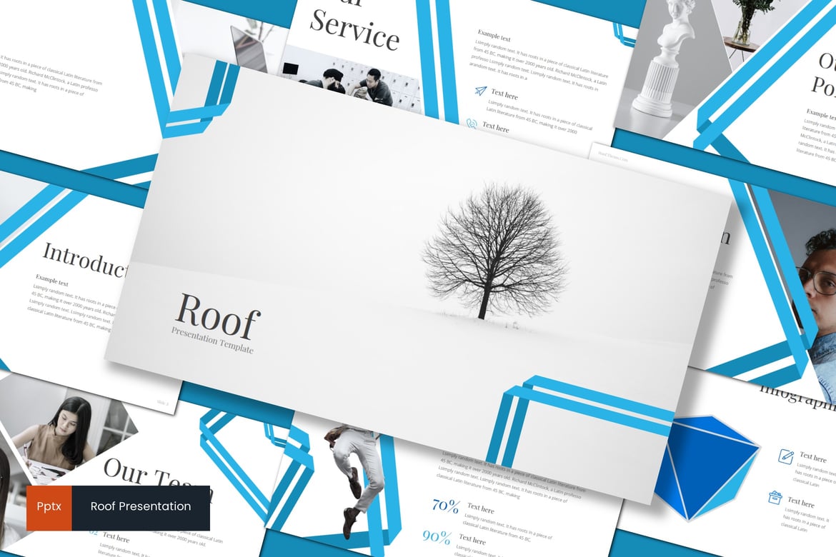 Template Presentasi PowerPoint Roof - Minimalis dan Kreatif
