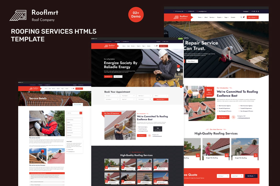 Template Website Layanan Atap Roofimrt yang Responsif dan Modern