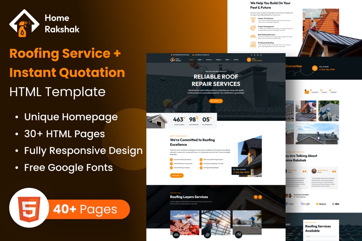 Template Website Layanan Atap - Home Rakshak