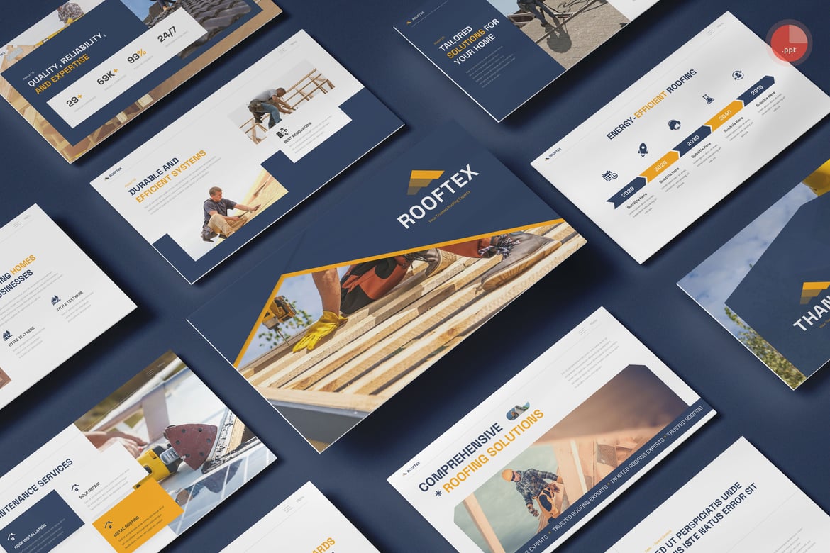 Template Presentasi Layanan Atap yang Menarik dan Profesional