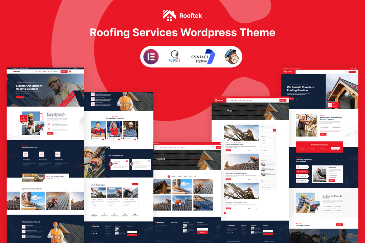 Tema WordPress Rooftek - Solusi Layanan Atap yang Menarik