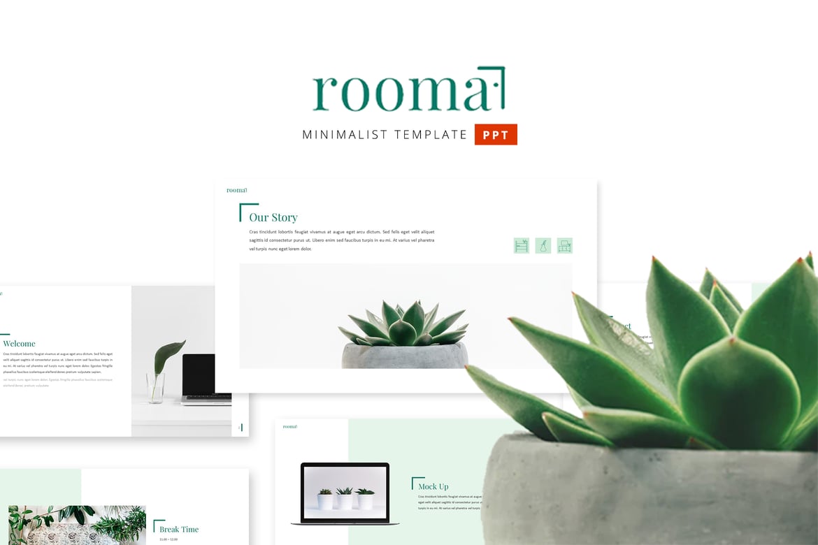Template Powerpoint Rooma - Desain Presentasi Elegan dan Profesional