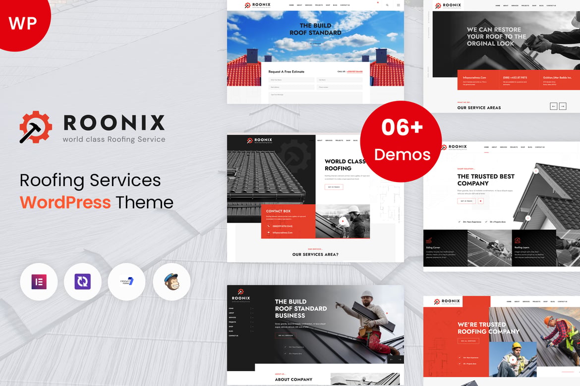 Roonix - Tema WordPress Layanan Atap yang Menarik