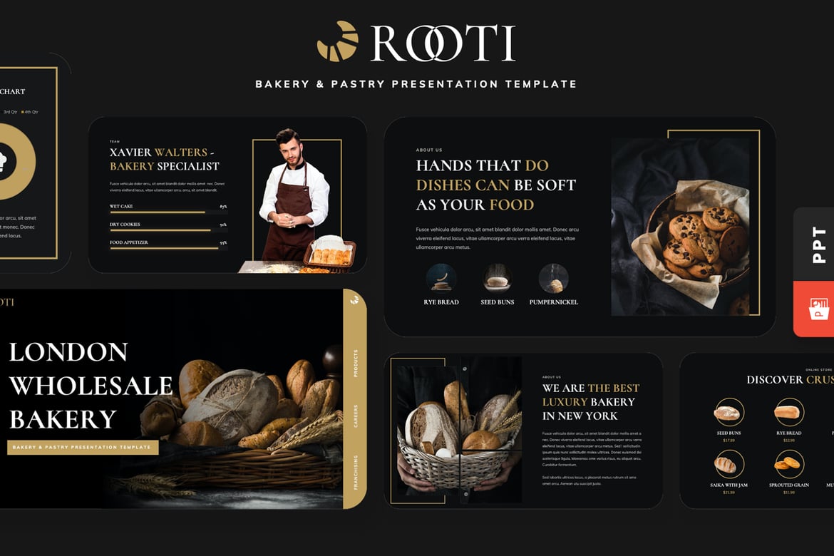ROOTI - Template PowerPoint Kue & Pastry yang Menarik