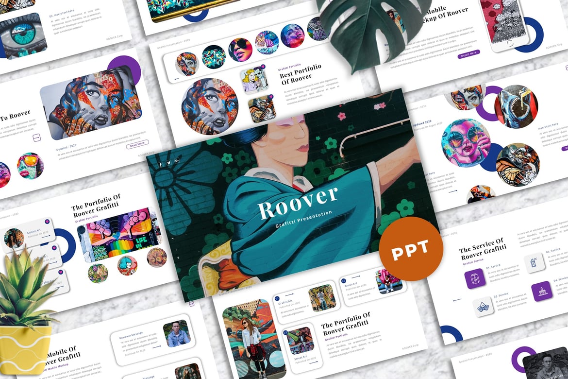 Roover - Template Presentasi PowerPoint Graffiti yang Kreatif