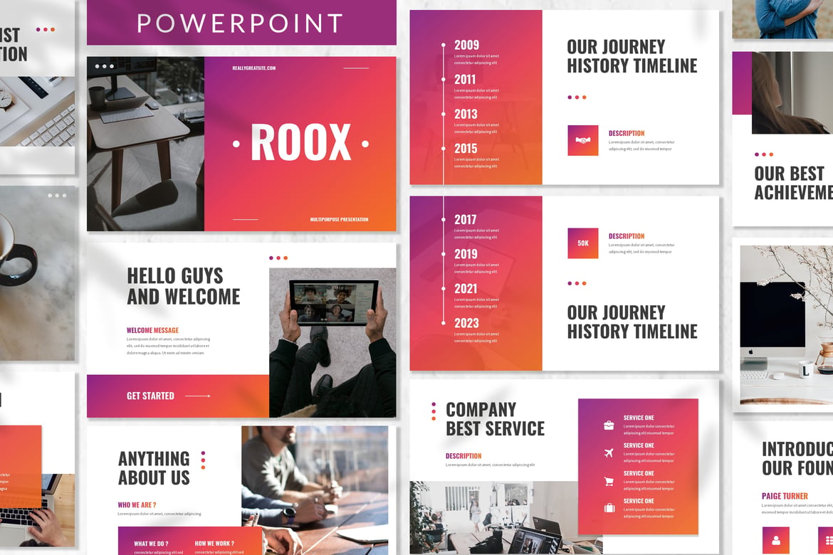 Roox - Template Presentasi Powerpoint Profesional yang Menarik