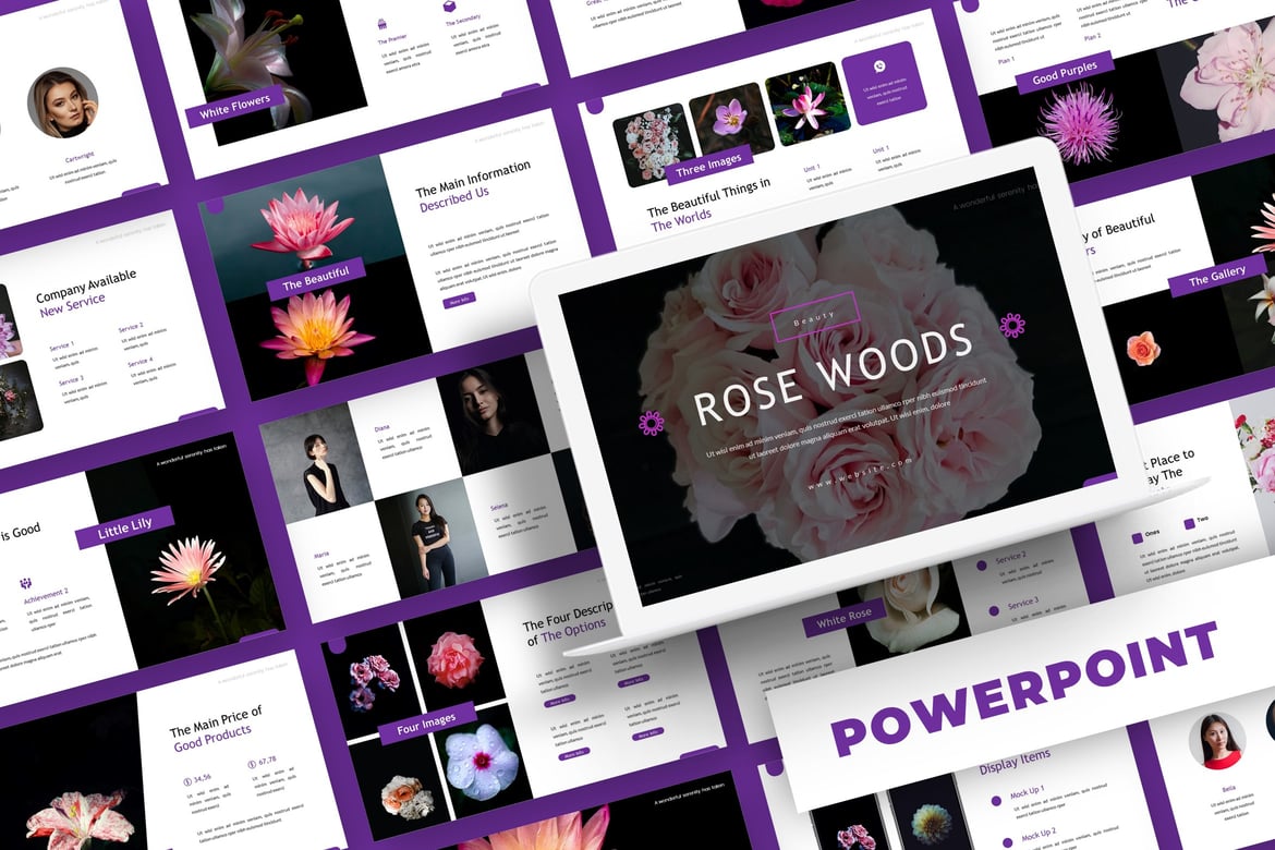 Template Powerpoint Rose Woods - Solusi Presentasi Elegan dan Profesional