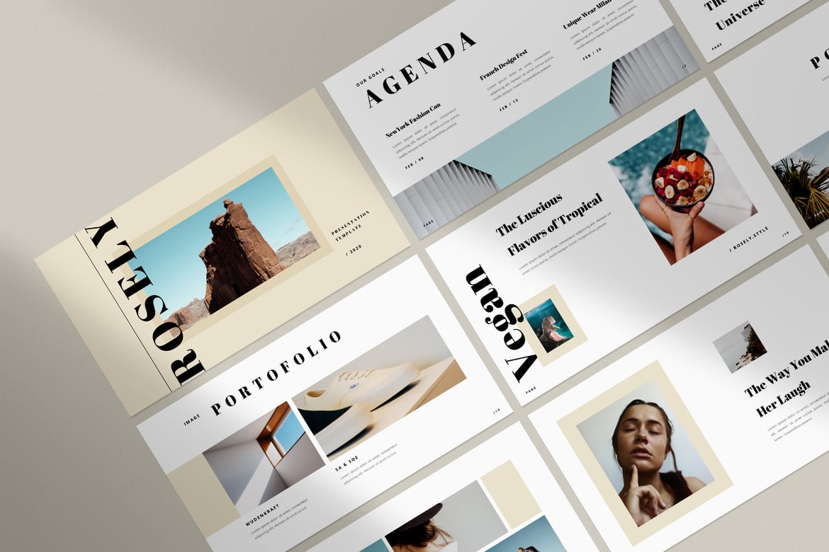 Template Powerpoint Rosely: Presentasi Minimalis yang Menarik