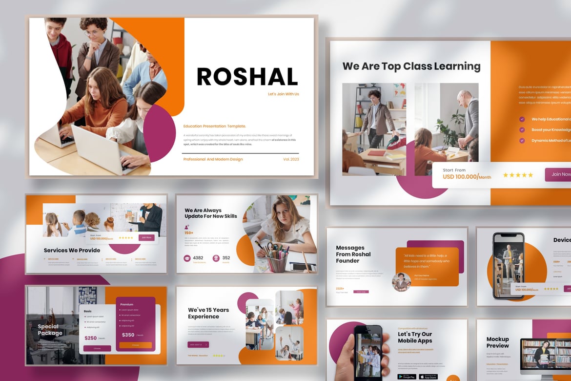 Template Presentasi PowerPoint Roshal yang Menarik dan Profesional