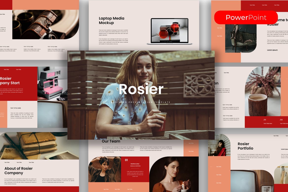 Template PowerPoint Rosier – Solusi Presentasi Profesional Anda