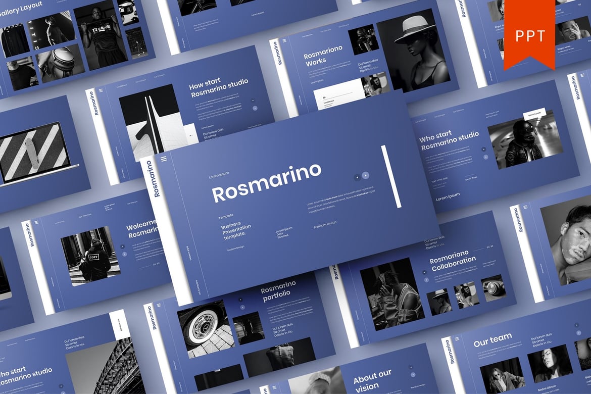 Template PowerPoint Rosmarino – Solusi Presentasi Bisnis yang Menarik