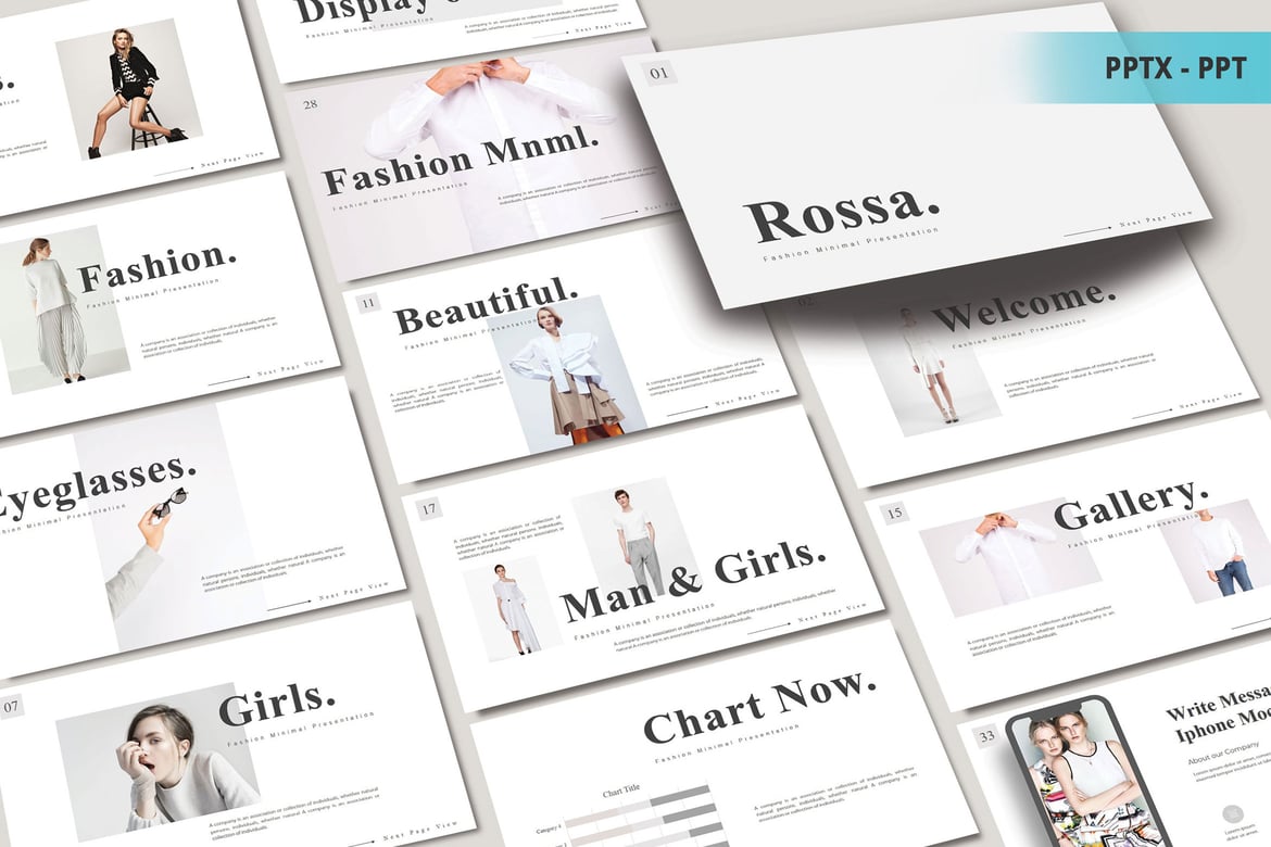 Template Powerpoint Rossa Fashion - Desain Kreatif untuk Presentasi Anda
