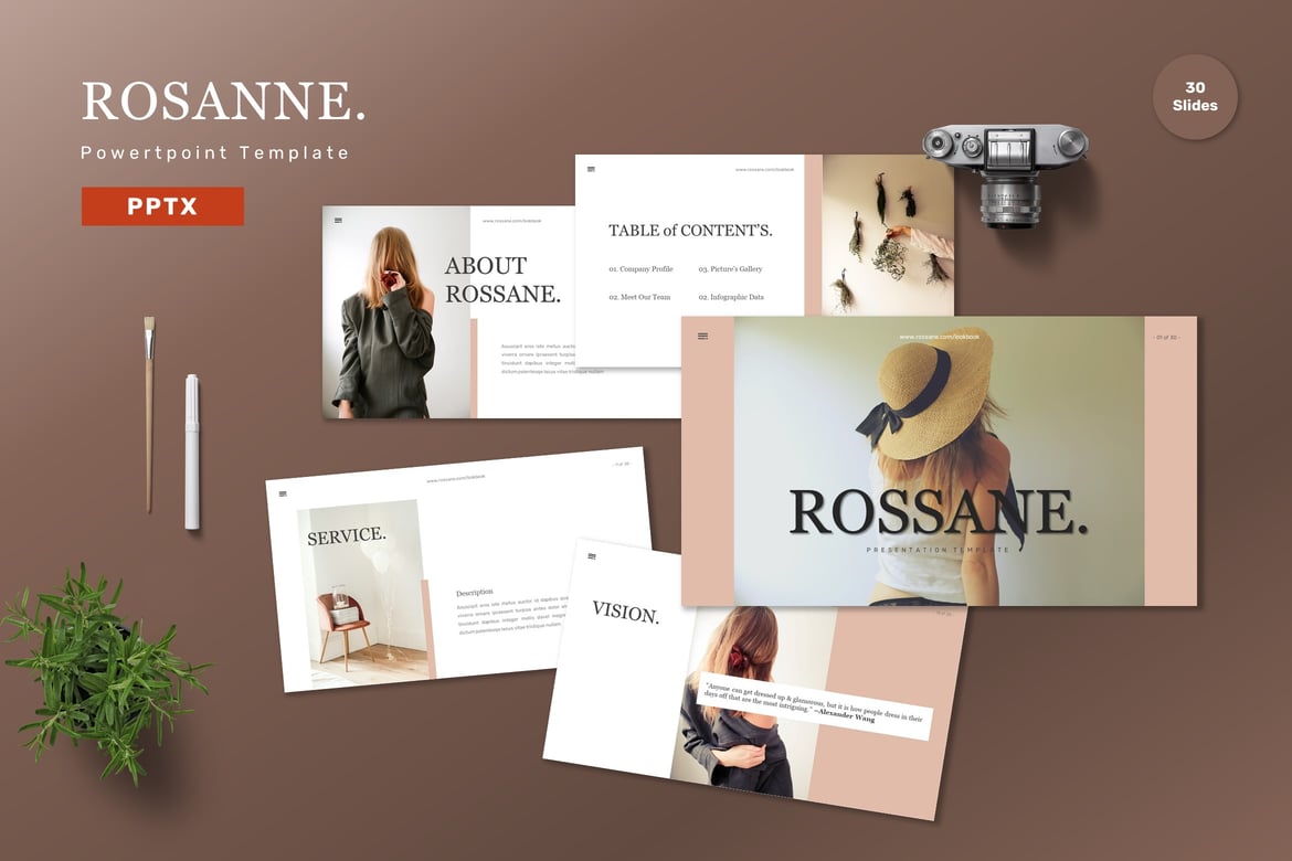 Template Powerpoint Rossane - Solusi Presentasi Profesional