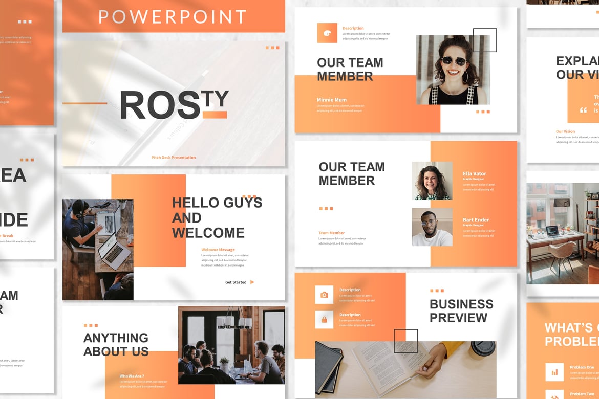 Rosty - Template Presentasi PowerPoint Profesional untuk Bisnis