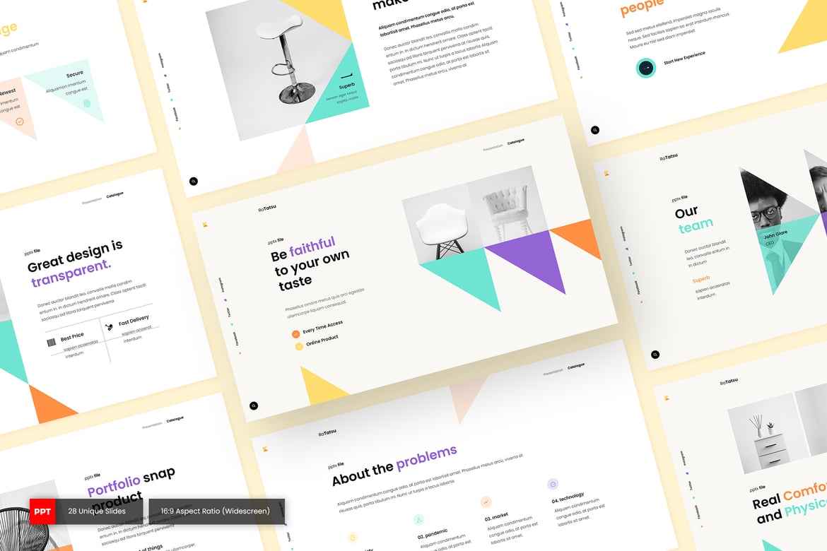 Template PowerPoint Katalog Produk RoTatsu yang Menarik