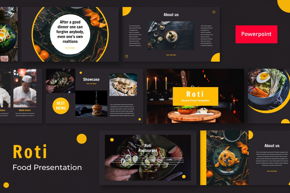 Template Presentasi PowerPoint Roti yang Elegan dan Profesional