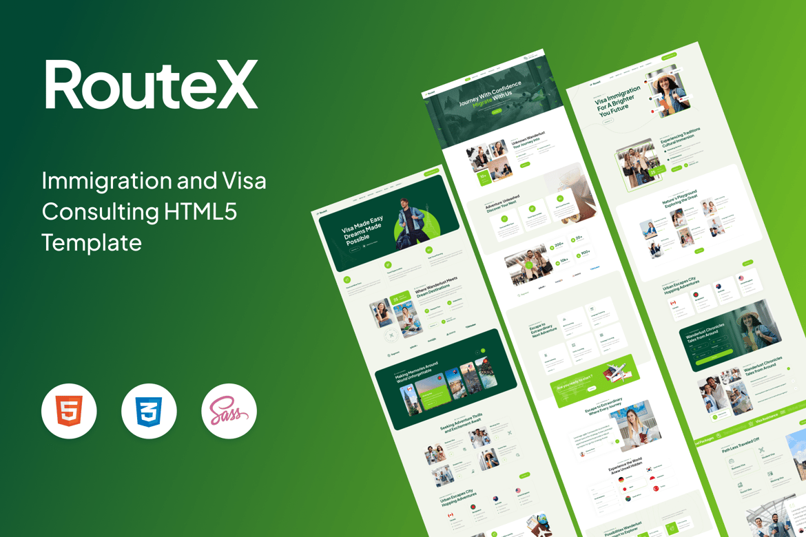 RouteX - Template Website Konsultasi Imigrasi dan Visa yang Responsif