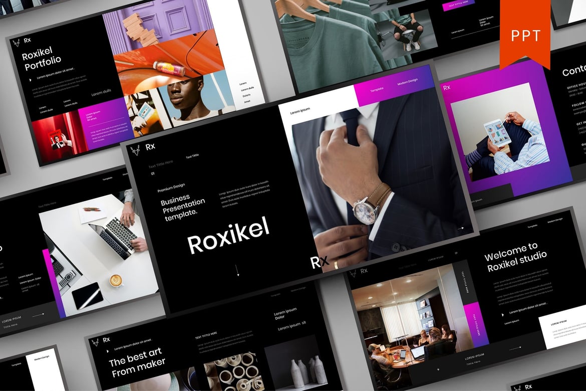 Roxikel – Template PowerPoint Bisnis yang Menarik