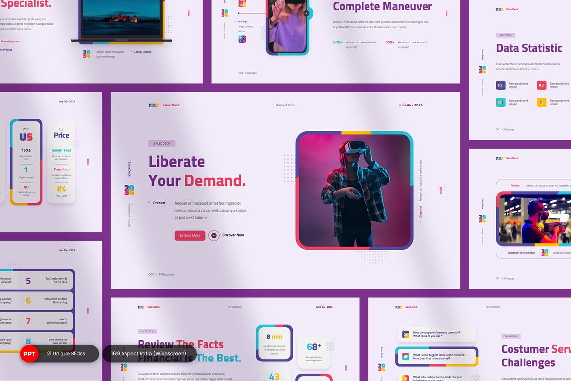 Roxo - Template PowerPoint Presentasi Penjualan yang Menarik