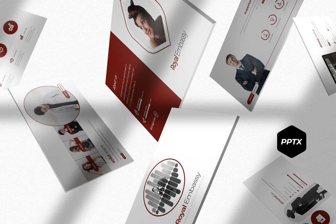 Royal Embassy - Template PowerPoint Serbaguna yang Elegan