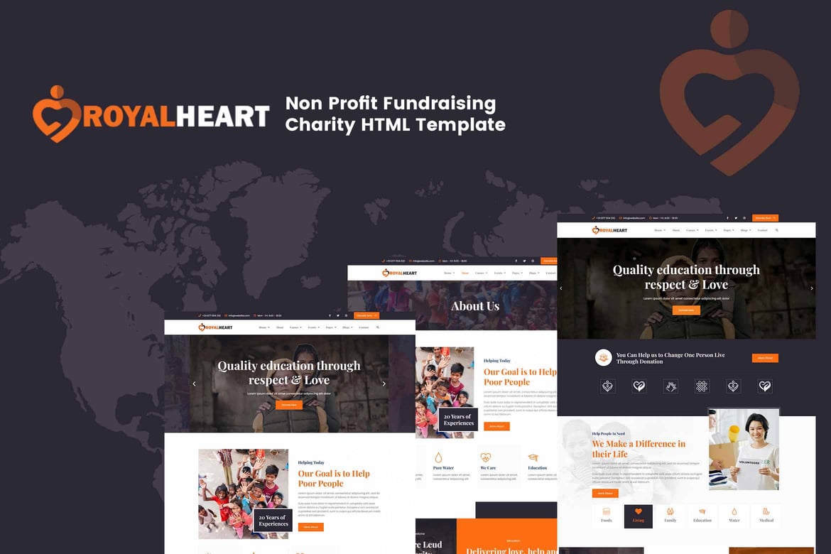 Royalheart - Template Website Penggalangan Dana untuk Organisasi Nirlaba