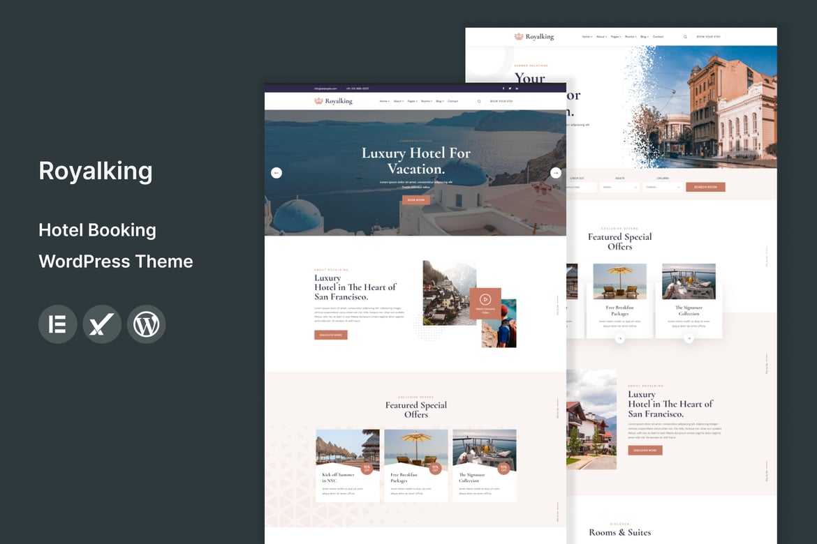 Royalking - Tema WordPress Booking Hotel yang Menawan