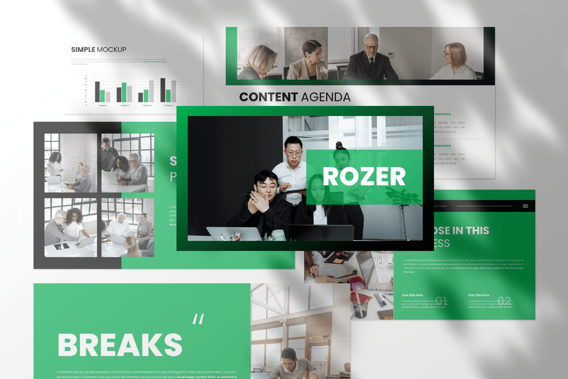 Template Presentasi PowerPoint Rozer - Solusi Kreatif untuk Bisnis Anda
