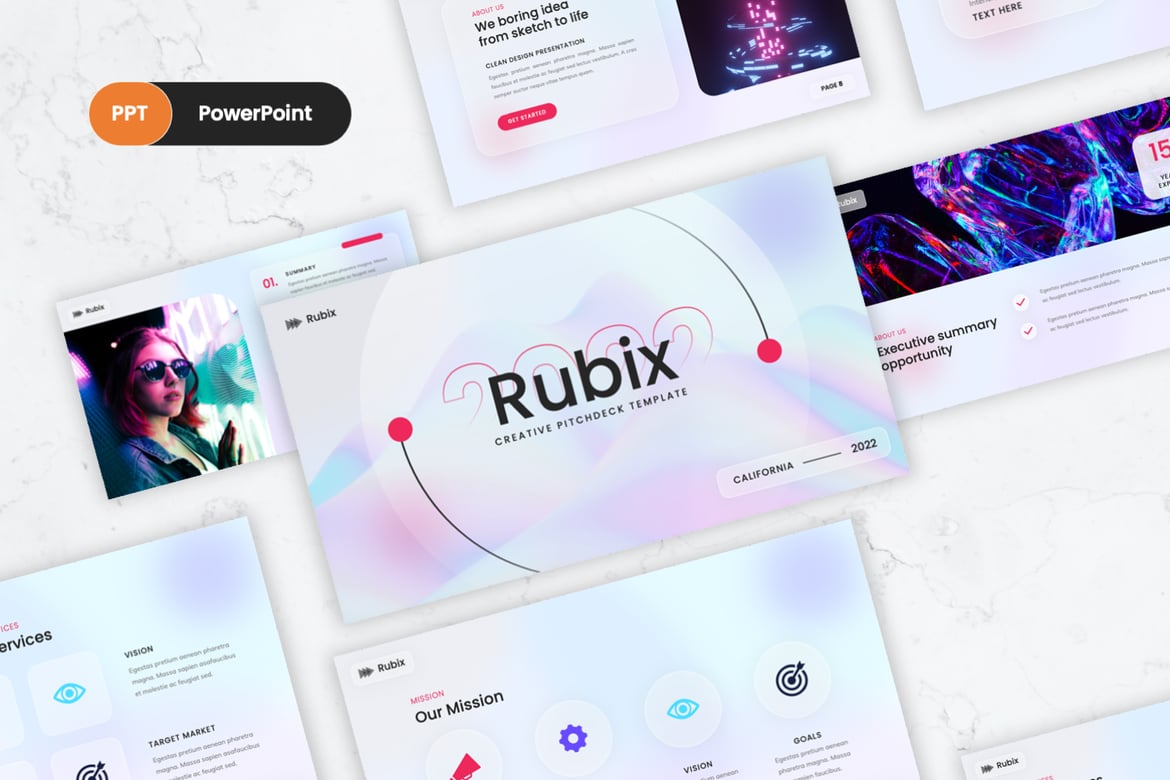 Rubix - Template PowerPoint Gradasi Blur yang Menawan