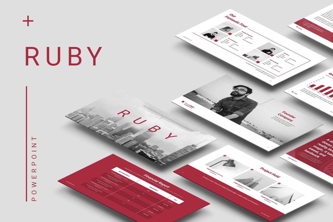 Template Powerpoint Ruby yang Elegan untuk Presentasi Profesional