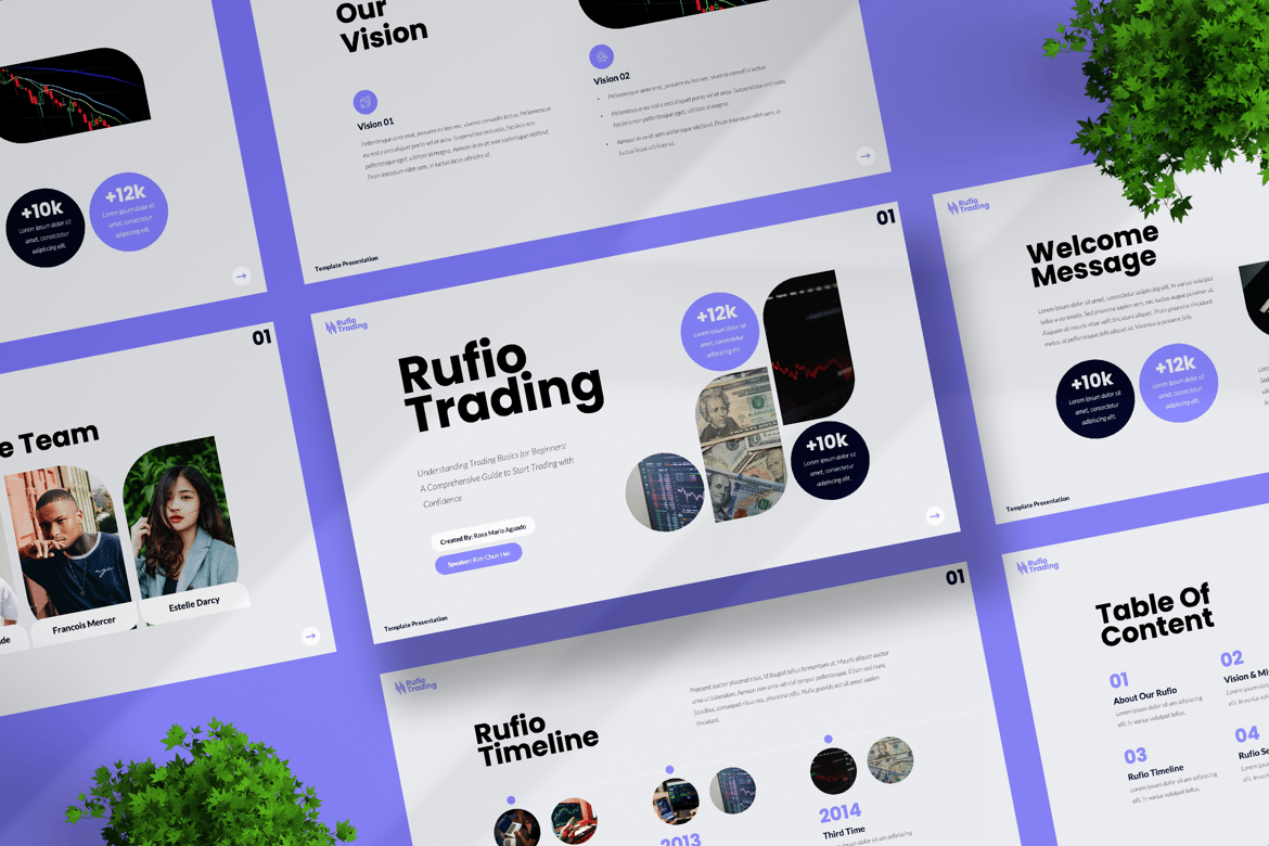 Template Powerpoint Profesional Rufio Trading