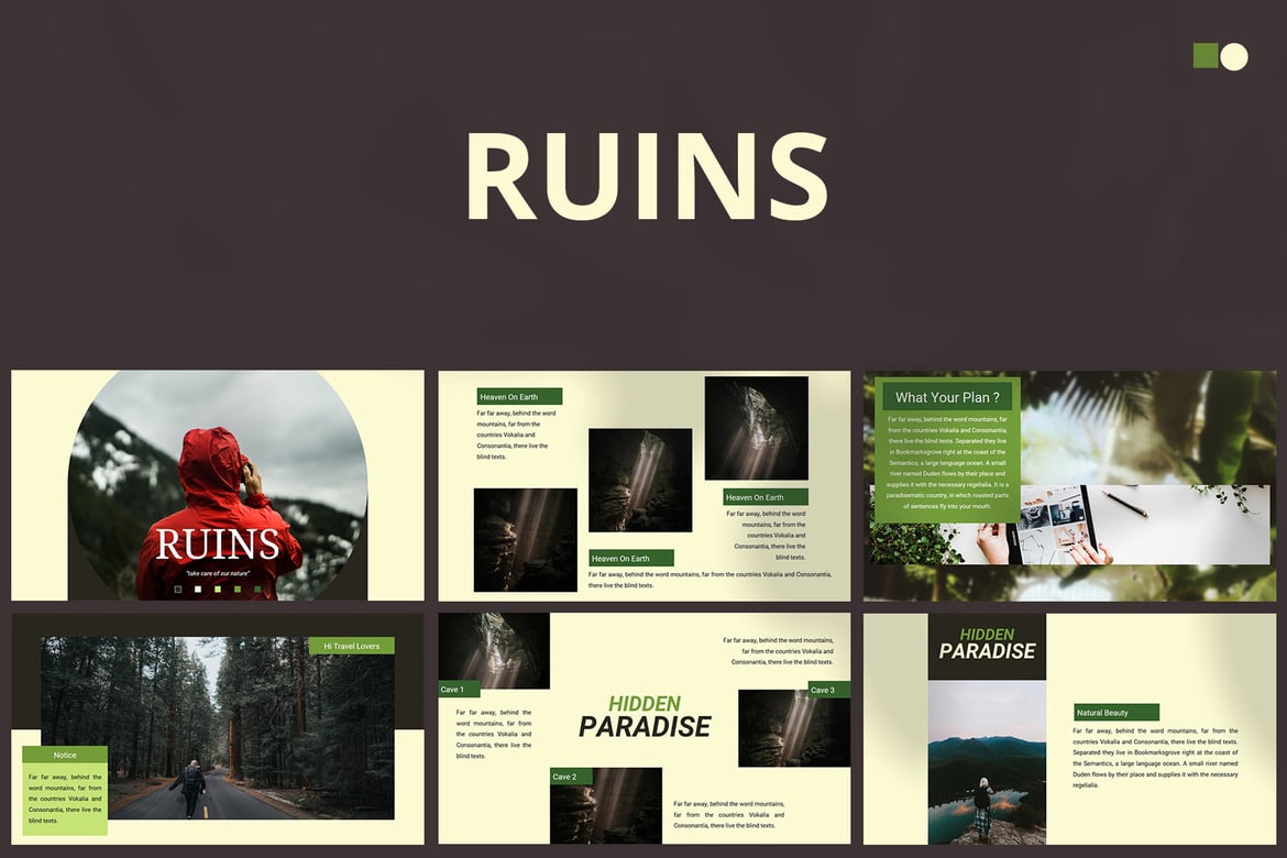 Template Presentasi Ruins - Powerpoint Modern dan Elegan