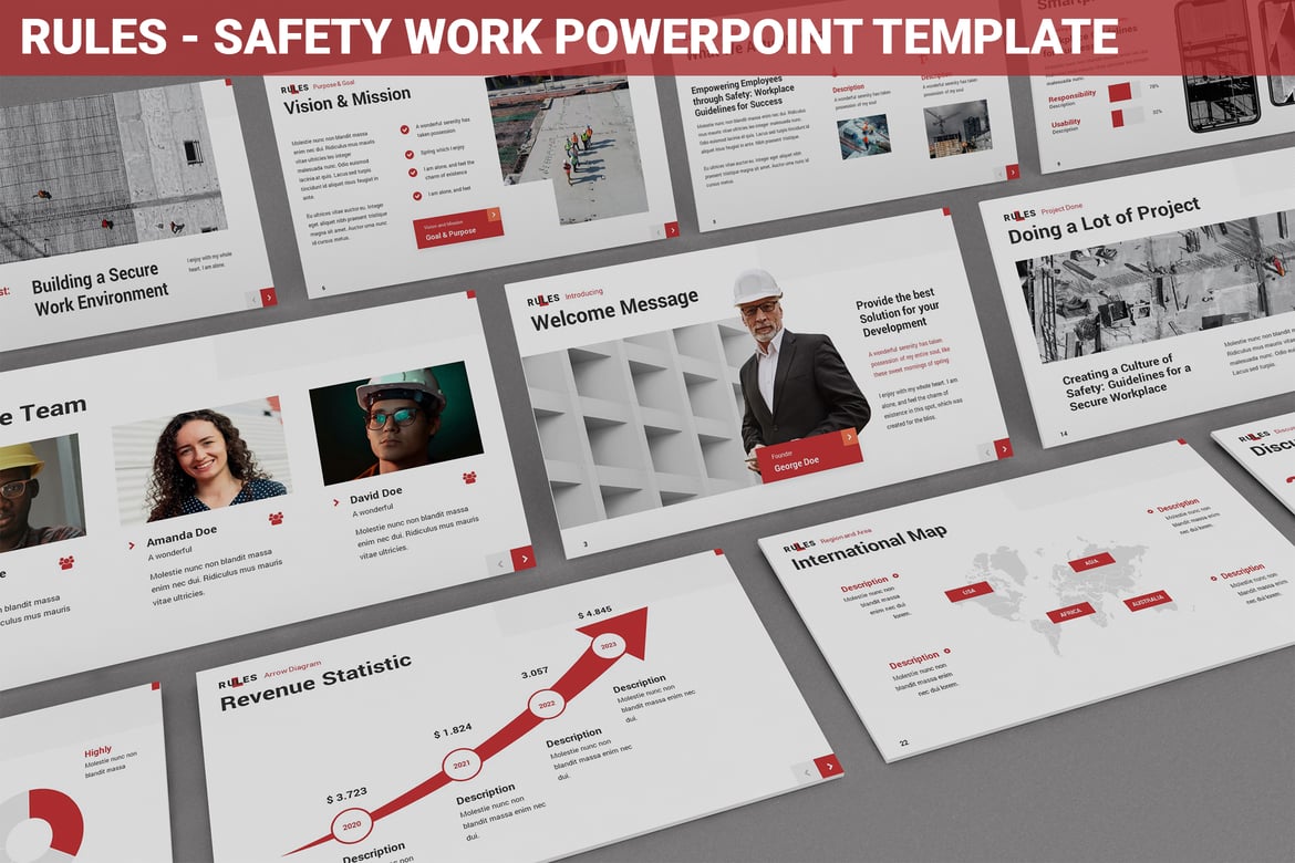 Template Presentasi PowerPoint Keselamatan Kerja yang Efektif