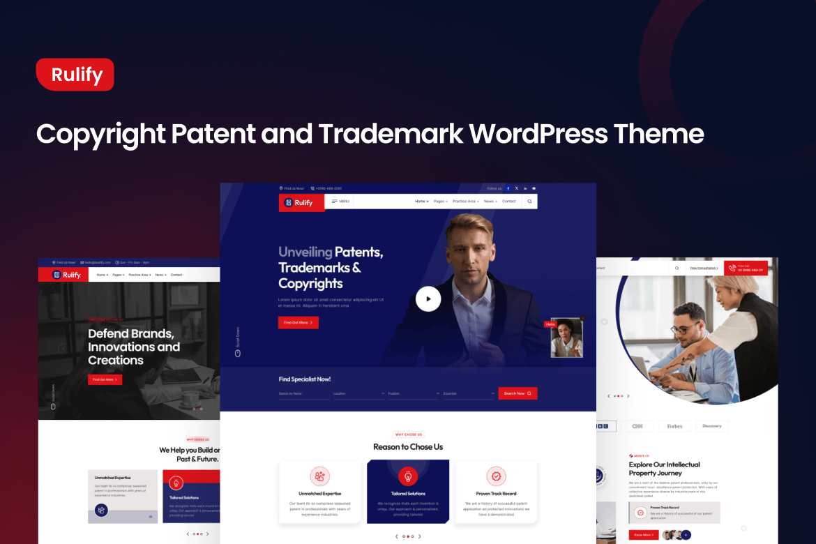 Rulify - Tema WordPress untuk Firma Hukum Paten, Hak Cipta, dan Merek Dagang