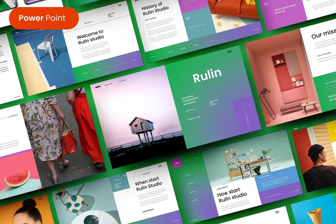 Template Presentasi Bisnis Rulin – PowerPoint yang Menarik