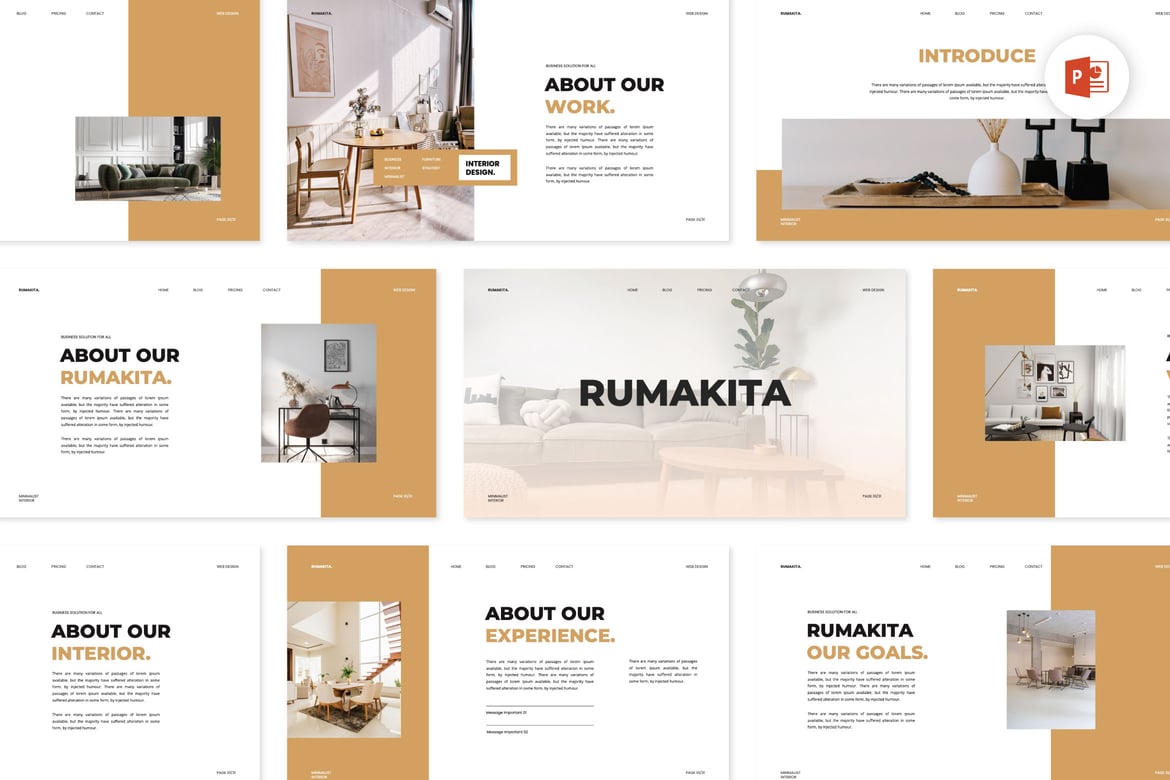 Template Presentasi Powerpoint Rumakita - Desain Interior Modern