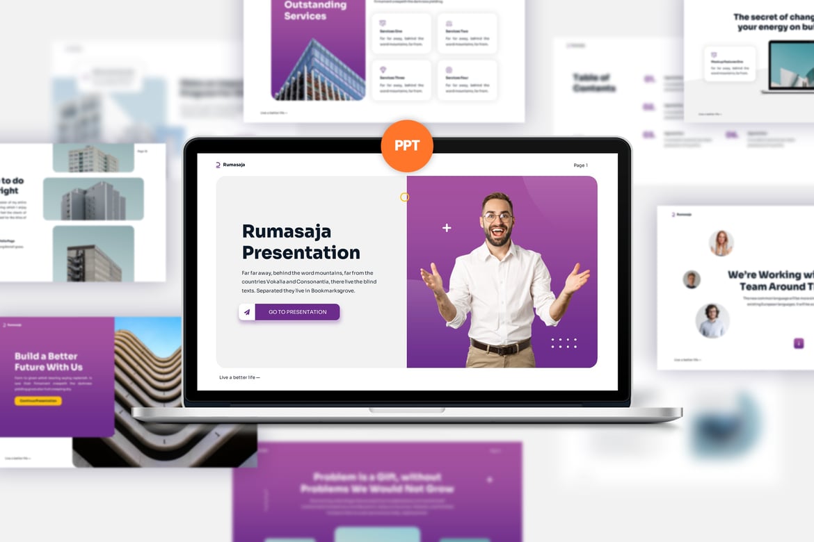 Template PowerPoint Rumasaja yang Modern dan Profesional