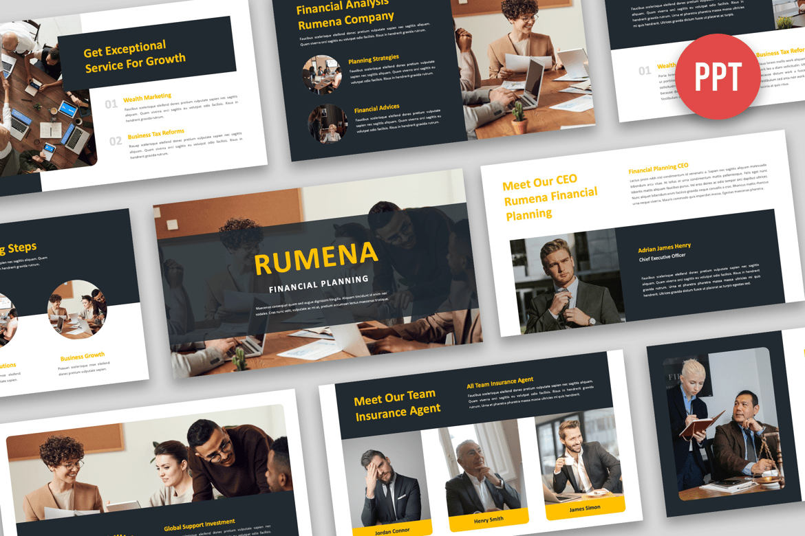 Template Presentasi Powerpoint Rumena untuk Perencanaan Keuangan