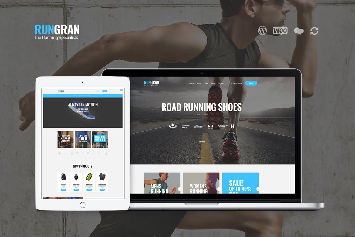 Tema WordPress Sport Store yang Modern dan Trendy - Run Gran