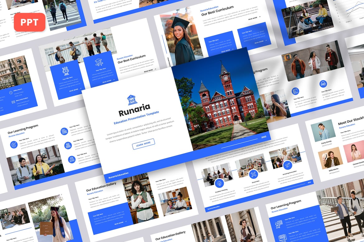 Runaria - Template PowerPoint Pendidikan yang Menarik
